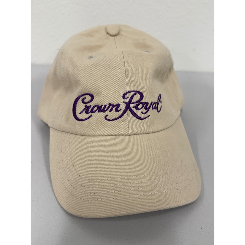Crown Royal Hat Baseball Cap Adjustable Adult Tan‎ Purple Logo